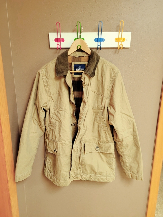 Old Navy Other - Old Navy Men's Khaki Field Jacket with Dark Brown Collar